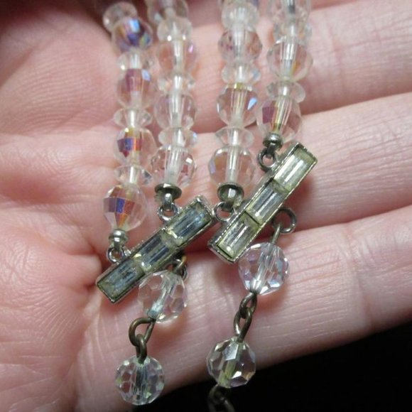 Vintage LAGUNA AB Crystal 2 strand Necklace - aurora borealis - 1950 1960 - Picture 3 of 5
